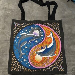 Colorful Dolphin Tote Bag